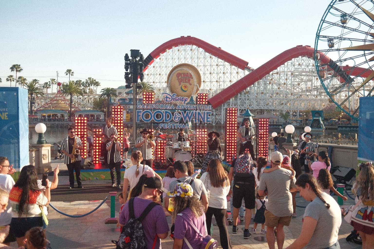 Kevin Michael Chong performing with the full band at the Disney California Adventure Food & Wine Festival